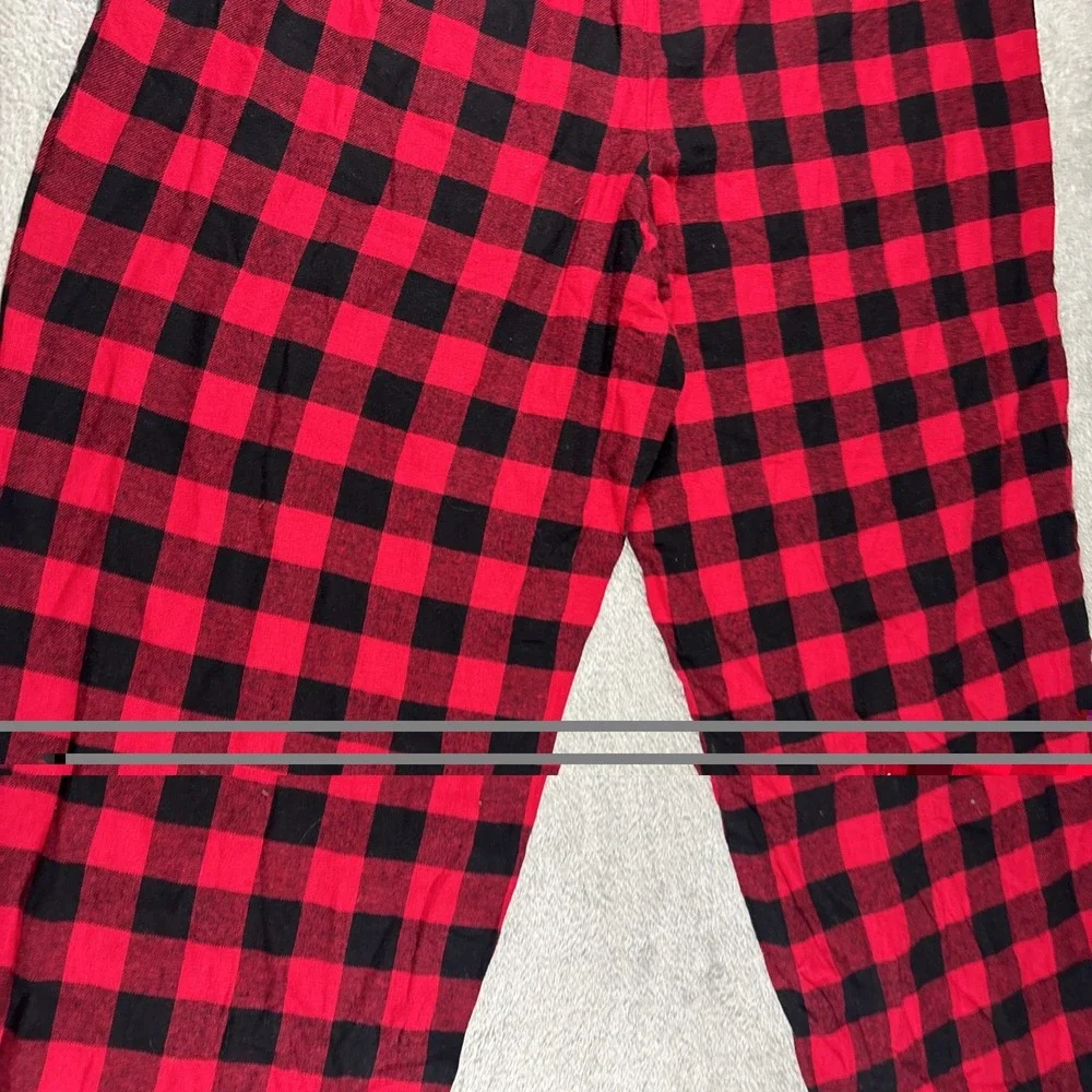 CHARTER CLUB Intimates Black Straight Leg Plaid Sleep Pants Size XXL New